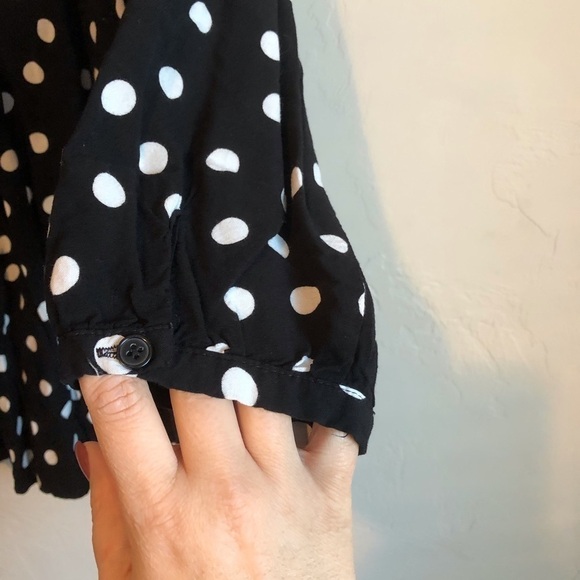 Spense Black/White Polka Dot Button Down Blouse - Picture 4 of 7